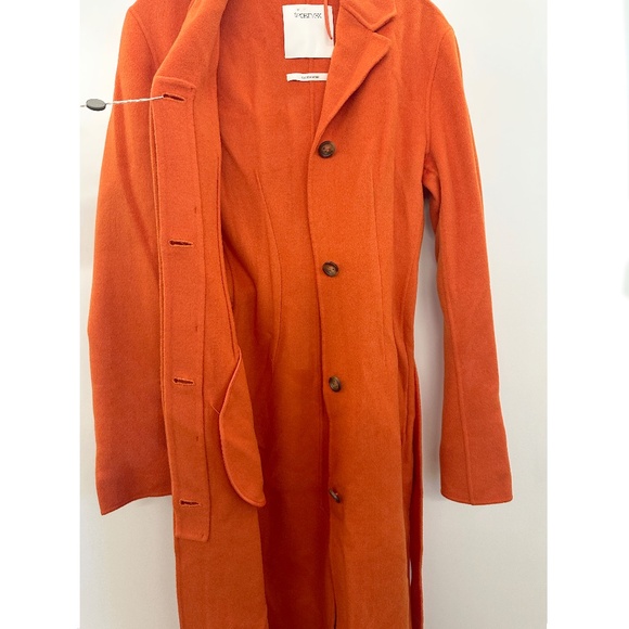Sportmax Eva Orange Wool/Cashmere Belted Designer Coat Max Mara Women IT36 US2 - Picture 8 of 16